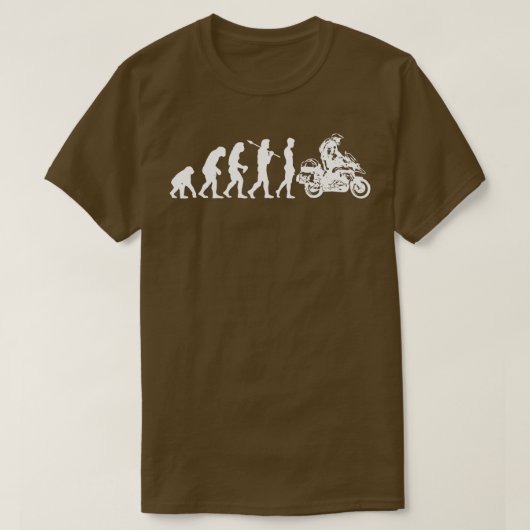 Funny Biker Evolution of the Motorcycle Adventure T-shirt (Design voorkant)