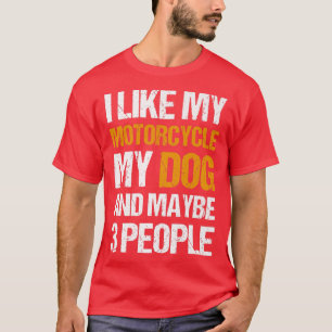 Funny Biker Ik hou van mijn motorfietshond en miss T-shirt