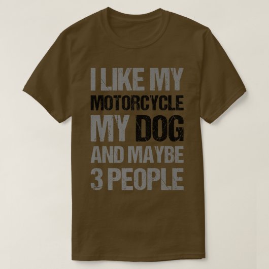 Funny Biker Ik hou van mijn motorfietshond en miss T-shirt (Design voorkant)