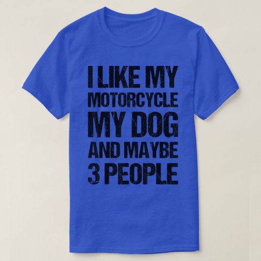 Funny Biker Ik hou van mijn motorfietshond en miss T-shirt (Design voorkant)