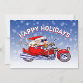 Funny Biker Santa Claus Holiday Greeting Card Kaart (Voorkant)