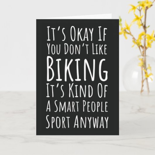 Funny Biking Cards Cycling Cyclist Humor Biker Kaart (Gele Bloem)