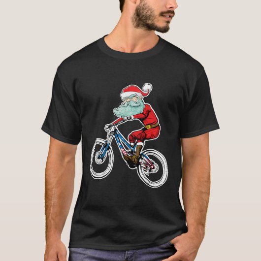 Funny Biking kerstgebergte Bike Santa Claus M T-shirt (Voorkant)