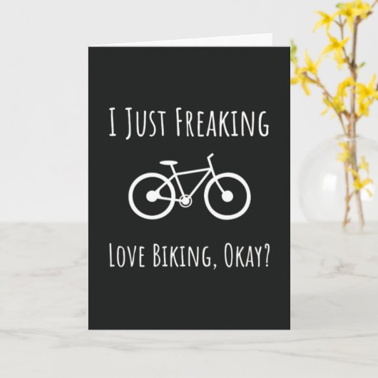 Funny Biking Lover Cards Cyclist Cycling Bicycle Kaart (Gele Bloem)
