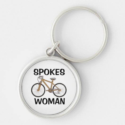 Funny Biking Mam Spokes Woman Sleutelhanger (Voorkant)