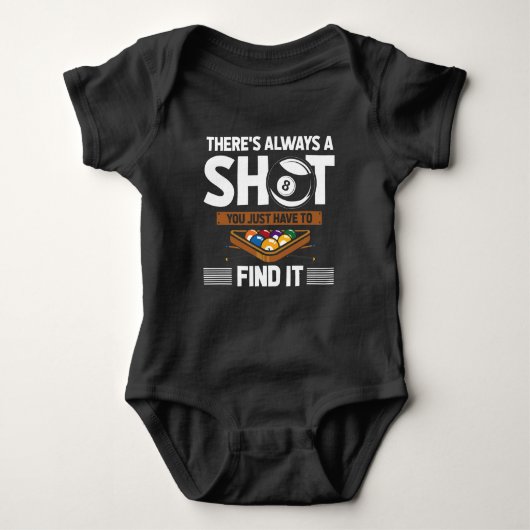 Funny Billard Quote Eight Ball Shot Romper (Voorkant)