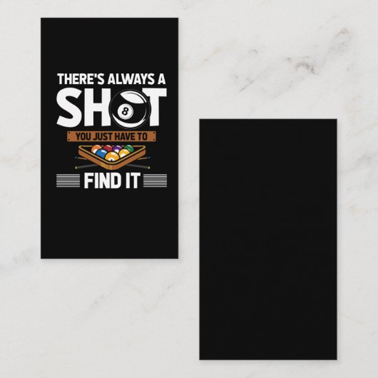 Funny Billard Quote Eight Ball Shot Visitekaartje (Voorkant / Achterkant)