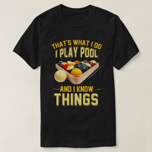 Funny Billards shirten voor mannen 8 Ball Pool Bil T-shirt (Design voorkant)