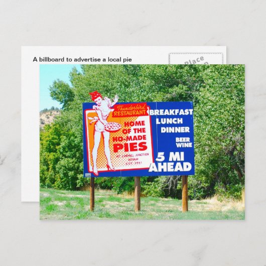 Funny Billboards Ho Made Pies Briefkaart (Voorkant / Achterkant)