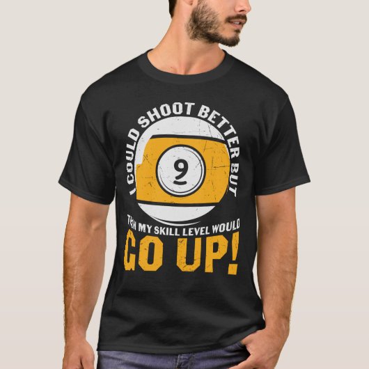 Funny Billiard Gezegde Retro T-shirt (Voorkant)