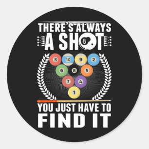 Funny Billiard Joke Snooker Pool Player Ronde Sticker