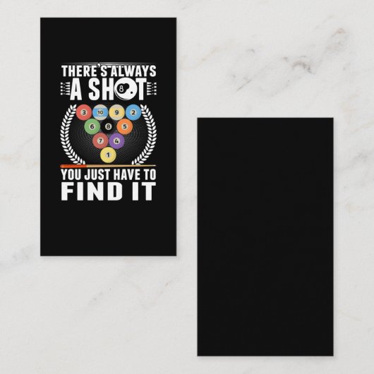 Funny Billiard Joke Snooker Pool Player Visitekaartje (Voorkant / Achterkant)