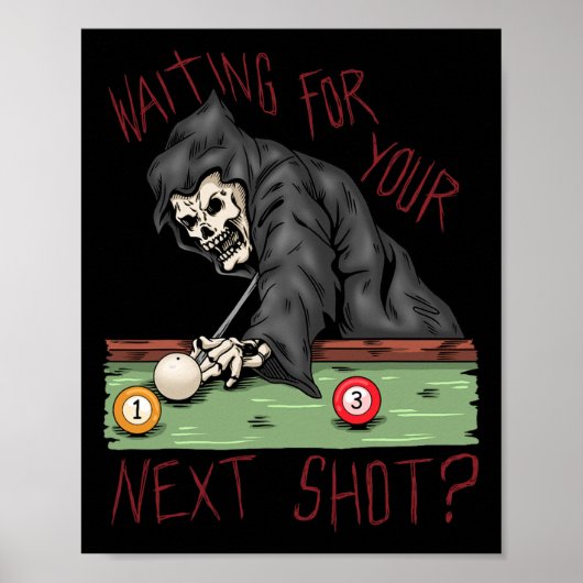Funny Billiard Pool Player Billiards Poster (Voorkant)