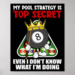Funny Billiards Art voor mannen Billiards Pool P Poster