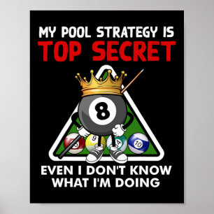 Funny Billiards Art voor mannen Billiards Pool P Poster