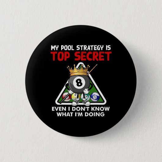 Funny Billiards Art voor mannen Billiards Pool P Ronde Button 5,7 Cm (Voorkant)
