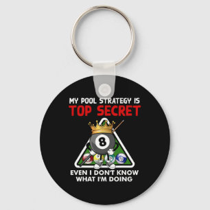 Funny Billiards Art voor mannen Billiards Pool P Sleutelhanger