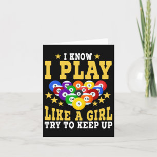 Funny Billiards Design for Girl Women Billiards Po Kaart