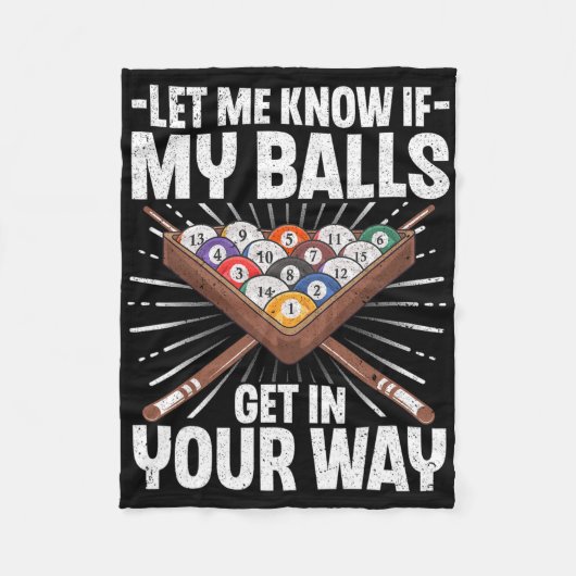 Funny Billiards Design for Men Billiard Pool Fleece Deken (Voorkant)