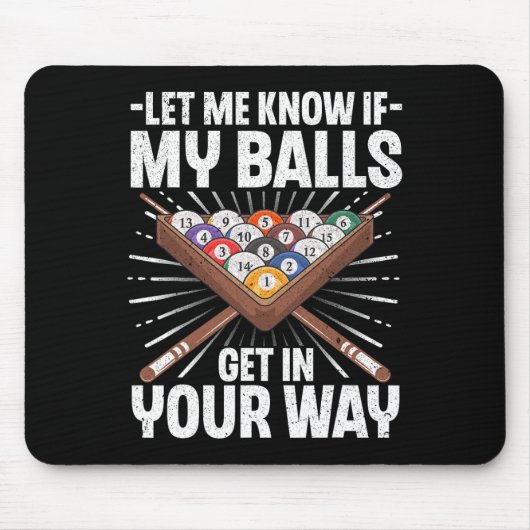 Funny Billiards Design for Men Billiard Pool Muismat (Voorkant)