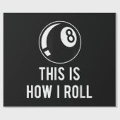 Funny Billiards Design for Pool Players Retro 8 Ba Cadeaupapier (Vlak)