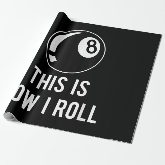 Funny Billiards Design for Pool Players Retro 8 Ba Cadeaupapier (Uitgerold)