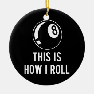 Funny Billiards Design for Pool Players Retro 8 Ba Keramisch Ornament