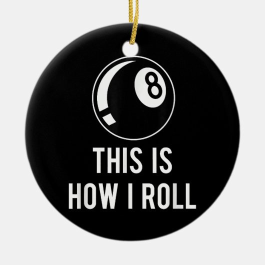 Funny Billiards Design for Pool Players Retro 8 Ba Keramisch Ornament (Voorkant)