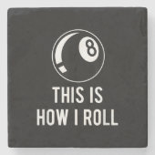 Funny Billiards Design for Pool Players Retro 8 Ba Stenen Onderzetter (Voorkant)