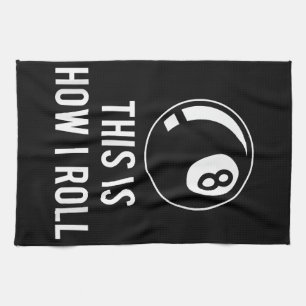 Funny Billiards Design for Pool Players Retro 8 Ba Theedoek