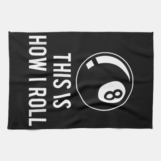 Funny Billiards Design for Pool Players Retro 8 Ba Theedoek (Horizontaal)