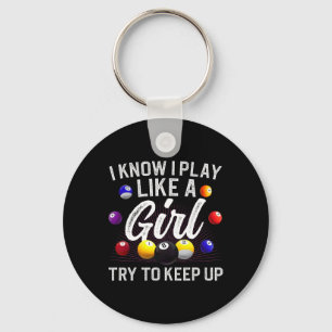 Funny Billiards Design for Women Girls Pool Billia Sleutelhanger