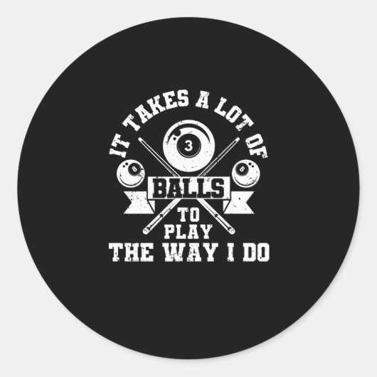 Funny billiards player billiards 8-ball ronde sticker (Voorkant)