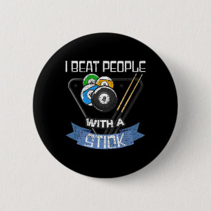 Funny Billiards Player, ik versla mensen met een s Ronde Button 5,7 Cm
