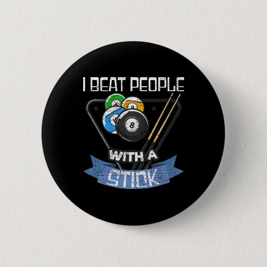 Funny Billiards Player, ik versla mensen met een s Ronde Button 5,7 Cm (Voorkant)
