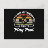 Funny billiards player Ja, ik heb een pensioen Briefkaart (Voorkant)