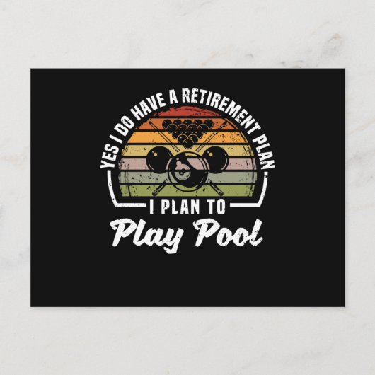Funny billiards player Ja, ik heb een pensioen Briefkaart (Voorkant)