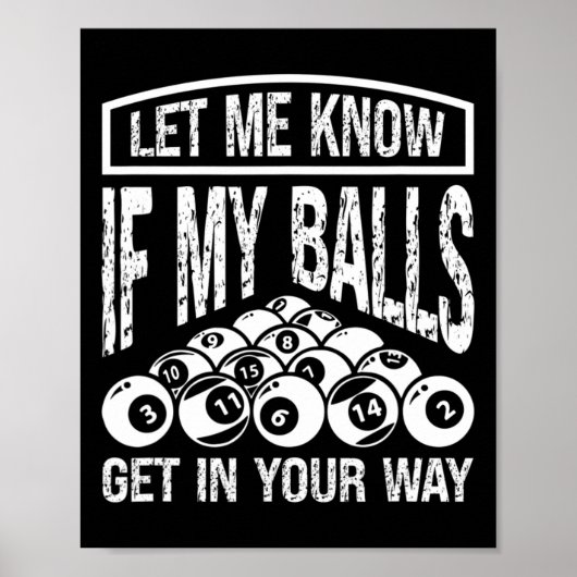 Funny Billiards Player Snooker Billiard Pool Playe Poster (Voorkant)