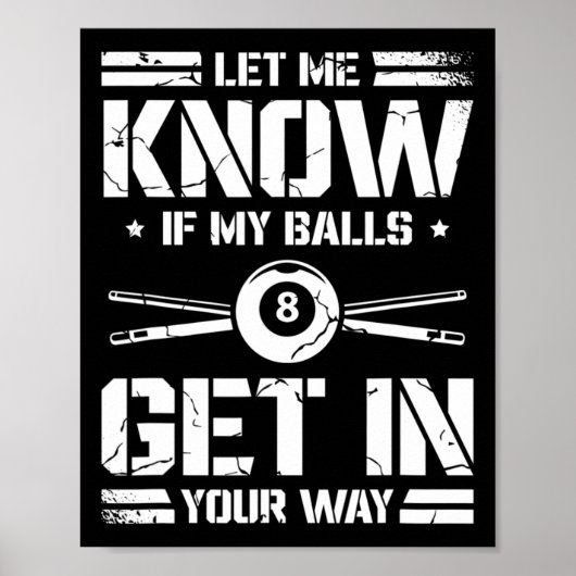 Funny Billiards Player Snooker Billiard Pool Playe Poster (Voorkant)