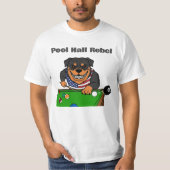 Funny Billiards Pool Hall Rebel Rottweiler T-shirt (Voorkant)