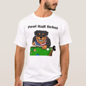 Funny Billiards Pool Hall Rebel Rottweiler T-shirt (Voorkant)