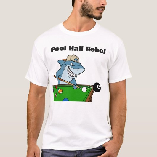 Funny Billiards Pool Hall Rebel T-shirt (Voorkant)