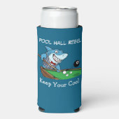Funny Billiards Pool Hall Shark Theme Can Coolers (Seltzer Voorkant)