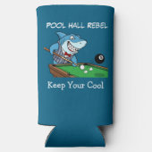 Funny Billiards Pool Hall Shark Theme Can Coolers (Achterkant)