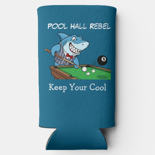 Funny Billiards Pool Hall Shark Theme Can Coolers (Achterkant)