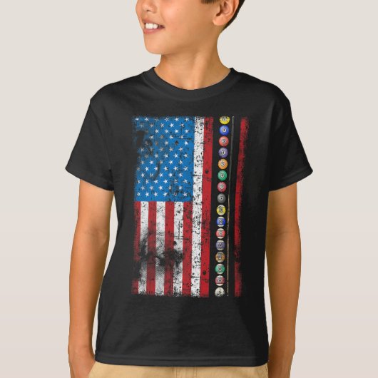 Funny Billiards Pool Hall Snooker Amerikaans T-shirt (Voorkant)