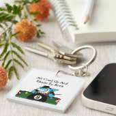 Funny Billiards Pool Hall Theme Keychains Sleutelhanger (Voorkant Rechts)