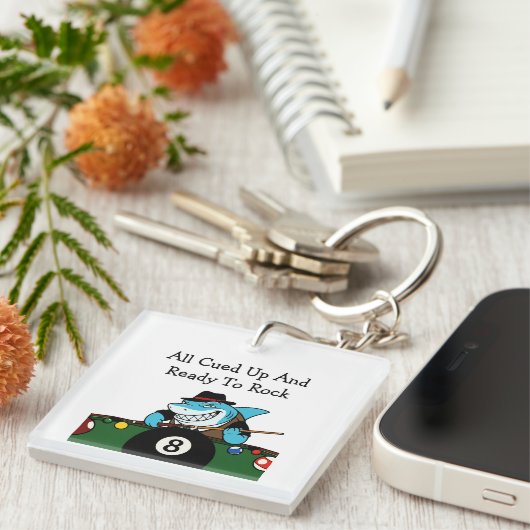 Funny Billiards Pool Hall Theme Keychains Sleutelhanger (Voorkant Rechts)