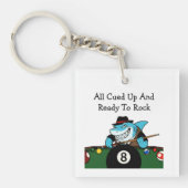 Funny Billiards Pool Hall Theme Keychains Sleutelhanger (voorkant)