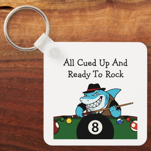 Funny Billiards Pool Hall Theme Sleutelhanger (Voorkant)